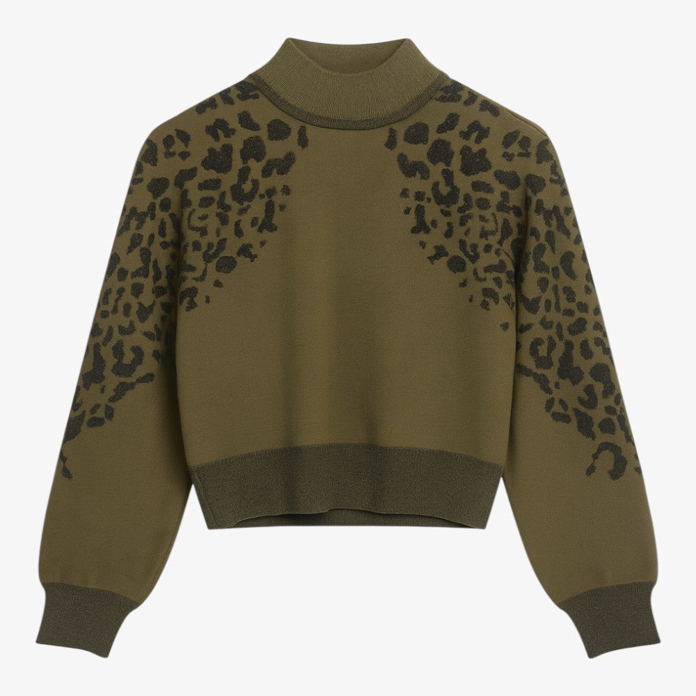 Leopard Sweater - Olive