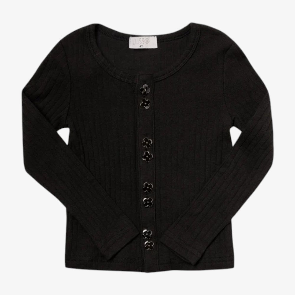 Pointelle Cardigan - Black