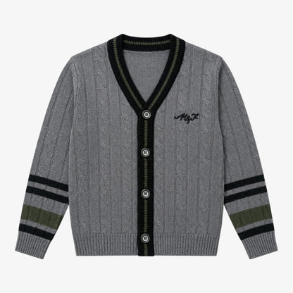 Logo Cardigan - DARK GRAY &amp; GREEN