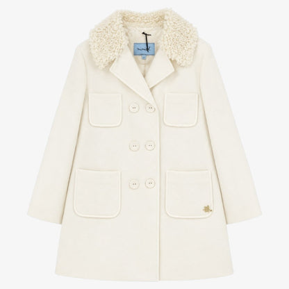 Teddy Collar Coat - Cream