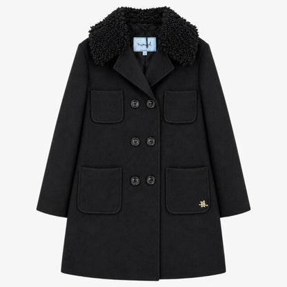 Teddy Collar Coat - Black