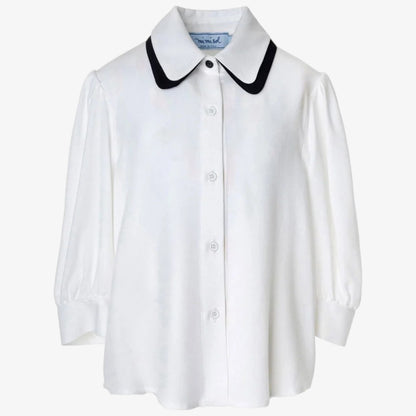 Twill Shirt - White &amp; Black