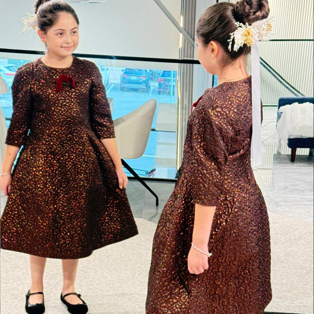 Jacquard Dress - Brown