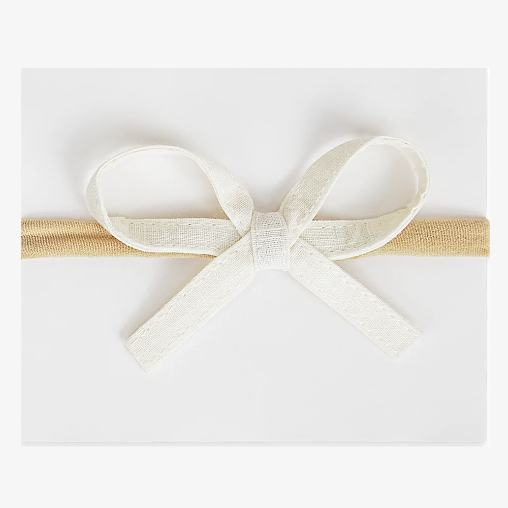 RIBBON BOW HEADBAND - White