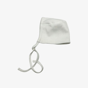 Mio Cotton Button Wrap Bonnet - White/beige