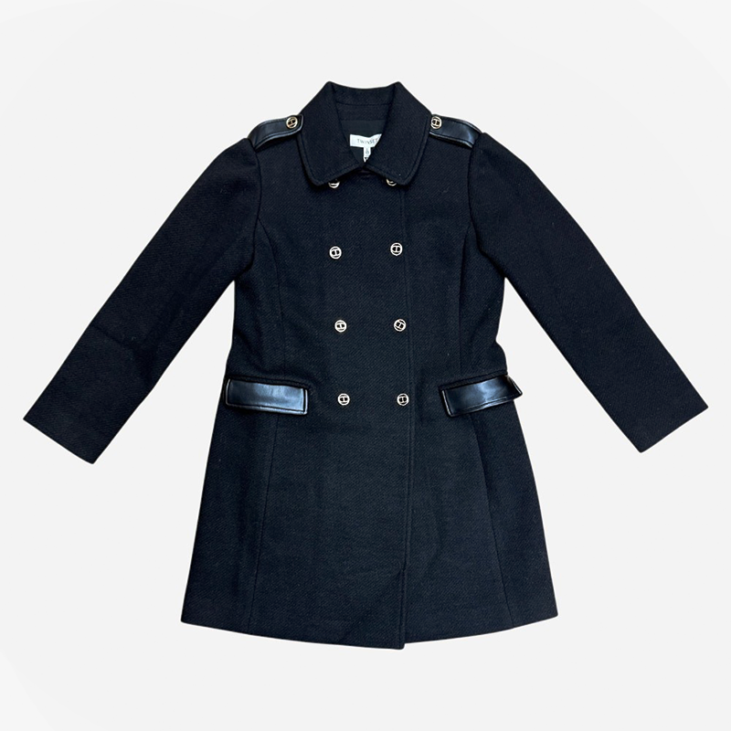 Padded Coat With Belt - Black