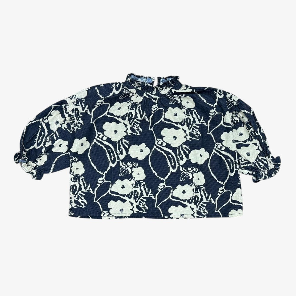 Ria Balloon Blouse - Navy