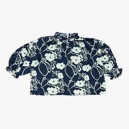 Ria Balloon Blouse - Navy