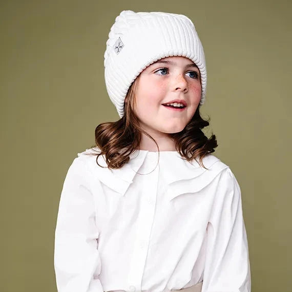 Ubert Braided Cuffed Beanie - Natural White