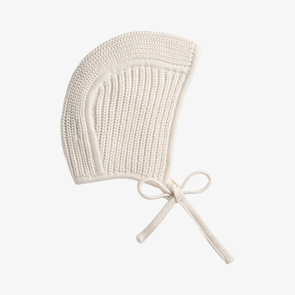 Chunky Knit Bonnet - Natural White