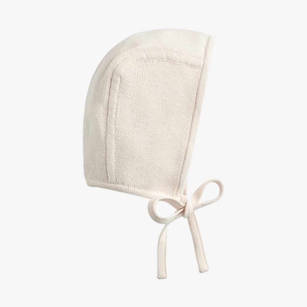 Flat Knit Bonnet - Natural White