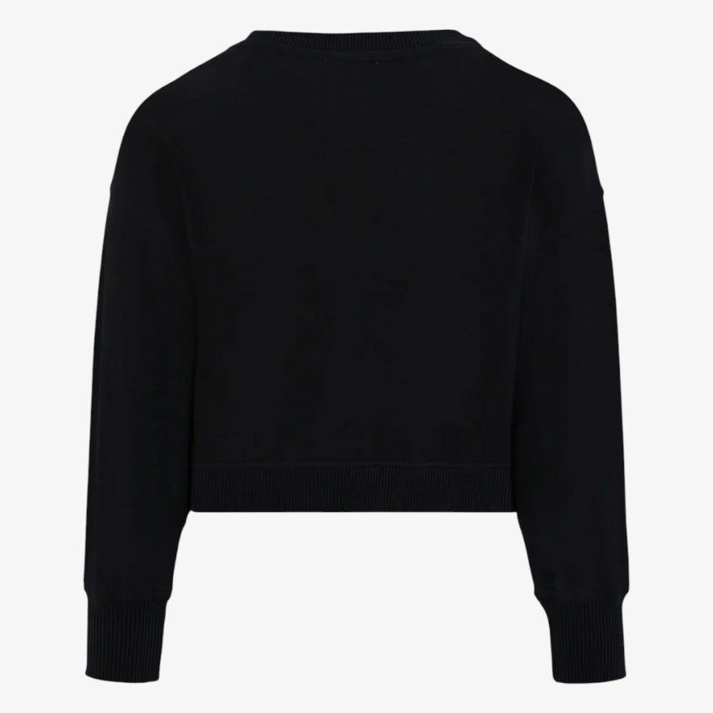 Bear Bow Print Sweatshirt - Black