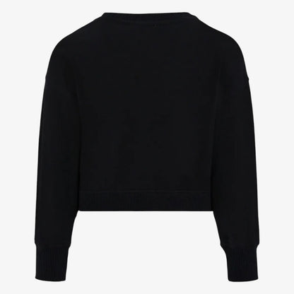 Bear Bow Print Sweatshirt - Black