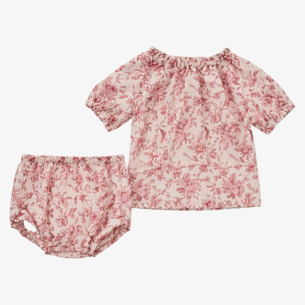 Flower Shirt And Bloomer - Ivory