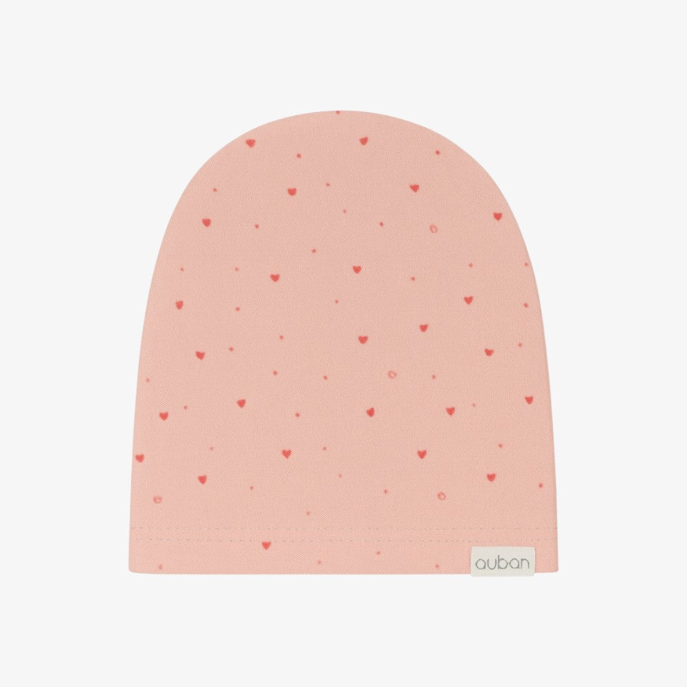 Heart Print Hat - Pink