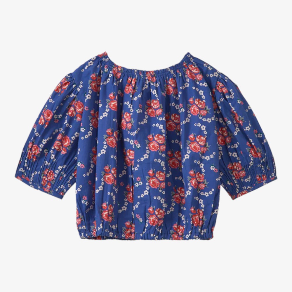 Print Blouse - Rose-blue