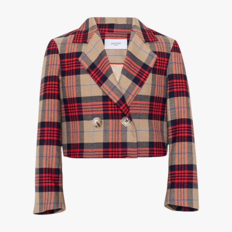 Tartan Plaid Blazer - Red