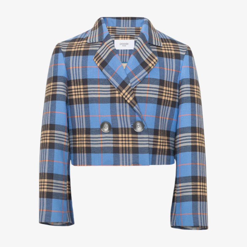 Tartan Plaid Blazer - Blue