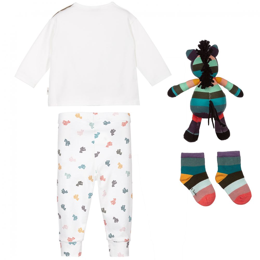 Paul Smith "Zbra Top Set Pant, Sock And Teddy" - White