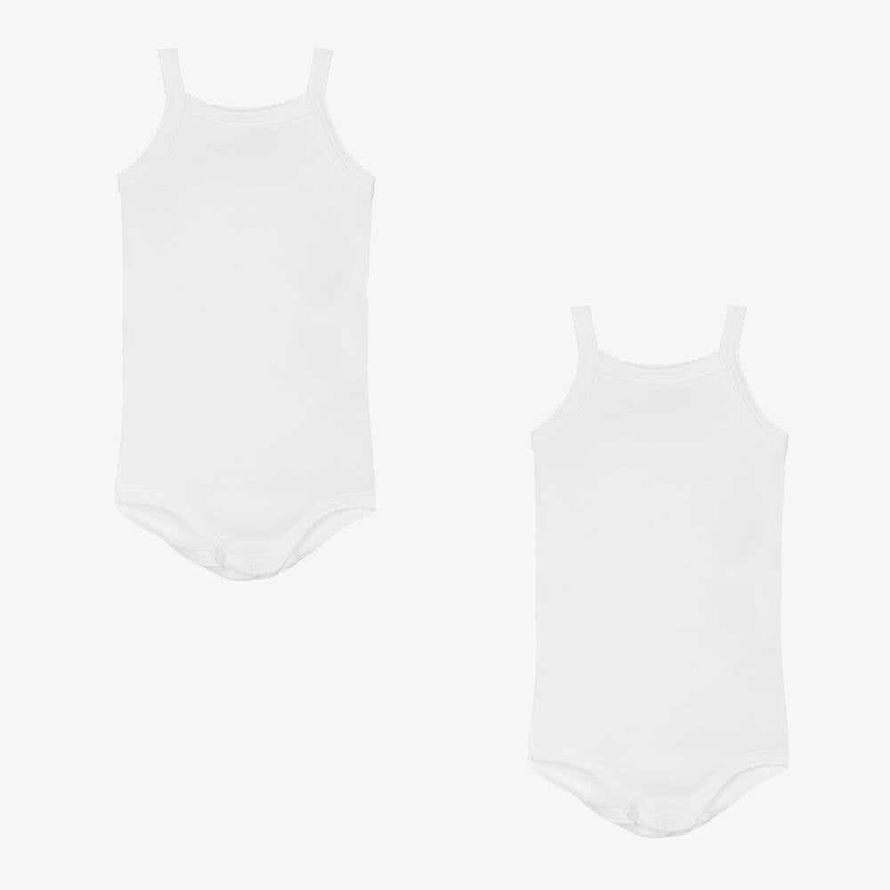 Thin Strap 2 Pack Bodysuit - White