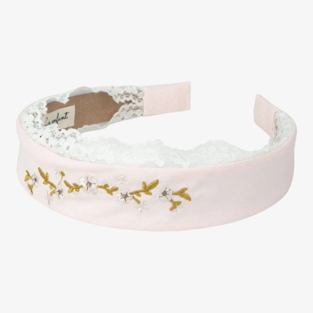 Lace Trim Hairband - Soft Rose