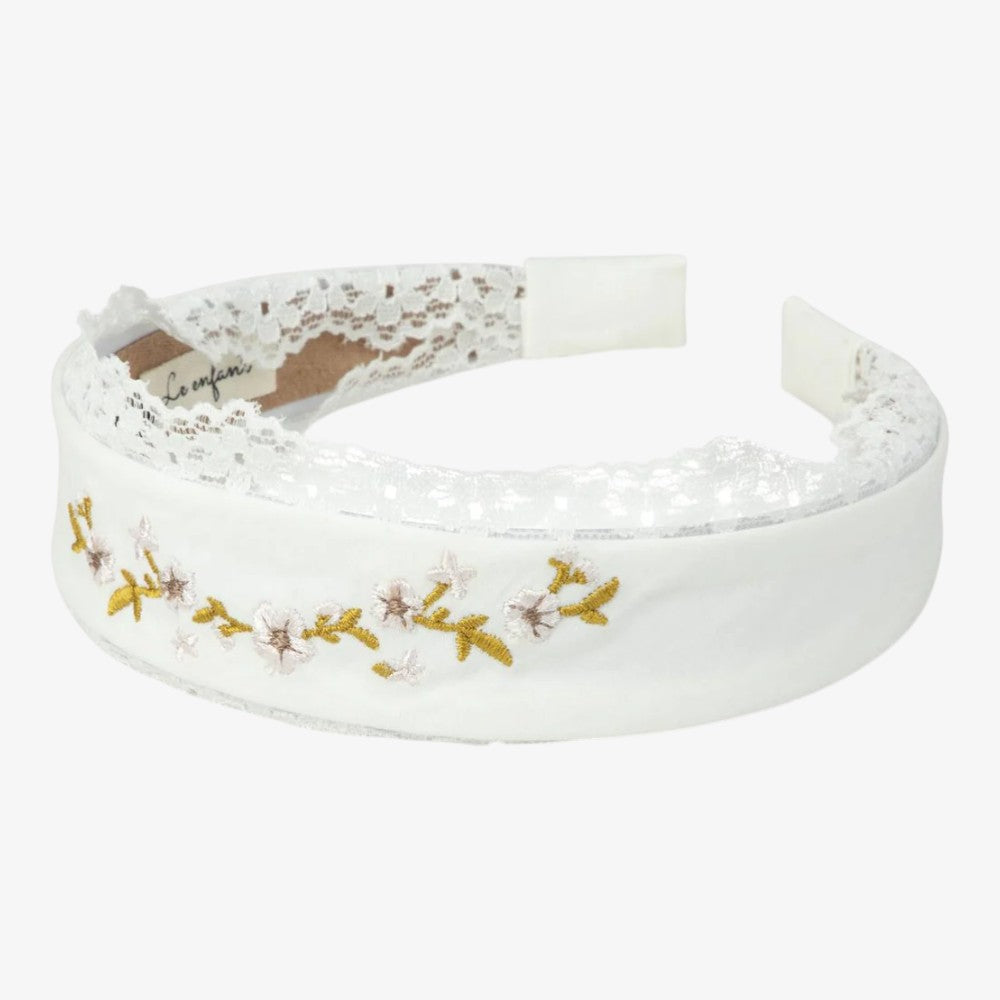 Lace Trim Hairband - White