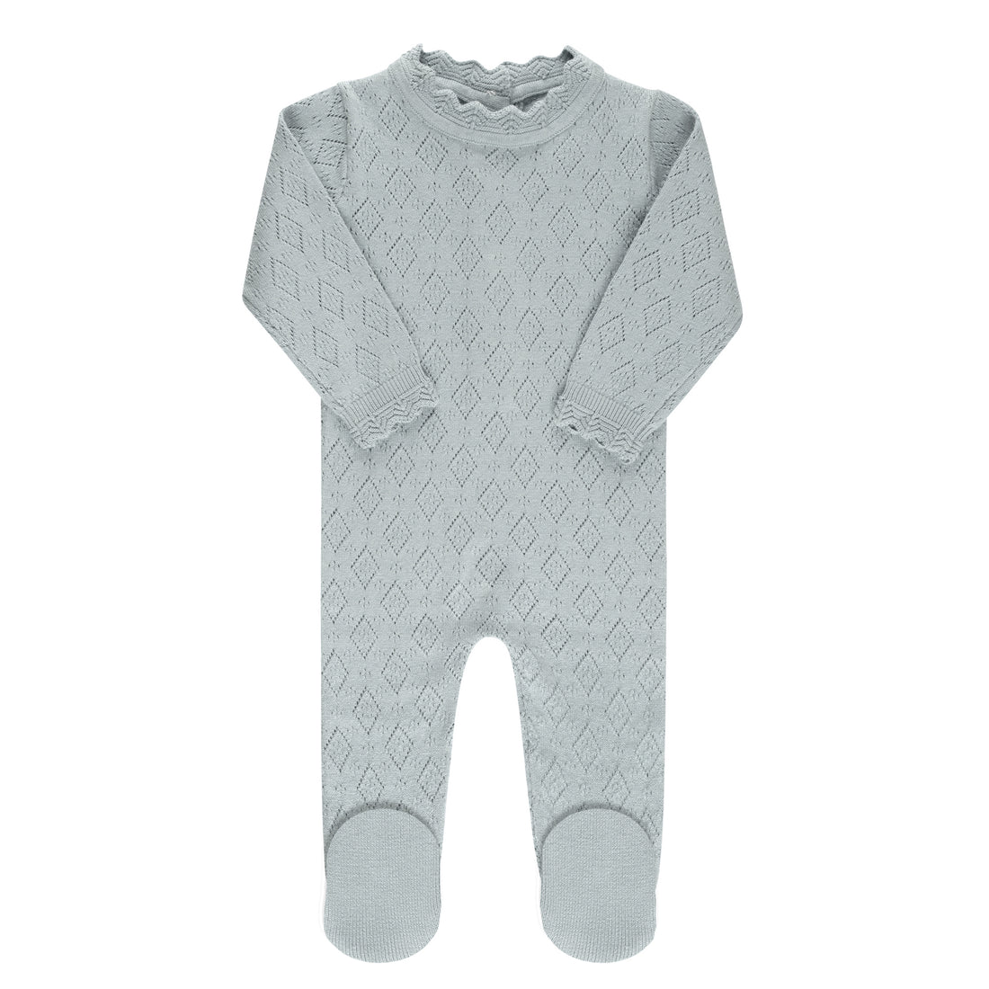 Pointelle Knit Footie - Blue