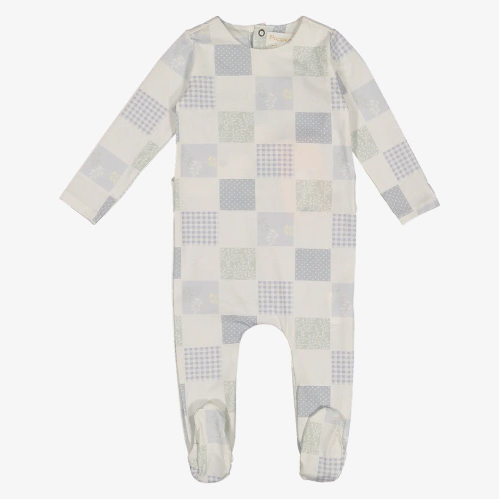 Patchwork Footie - Blue