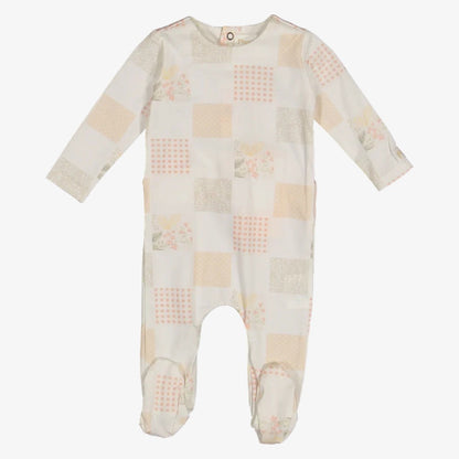 Patchwork Footie - Pink