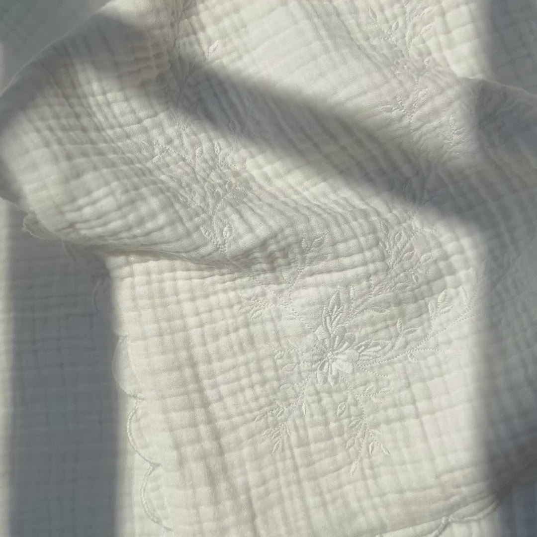 Embroidered Blanket - Ivory