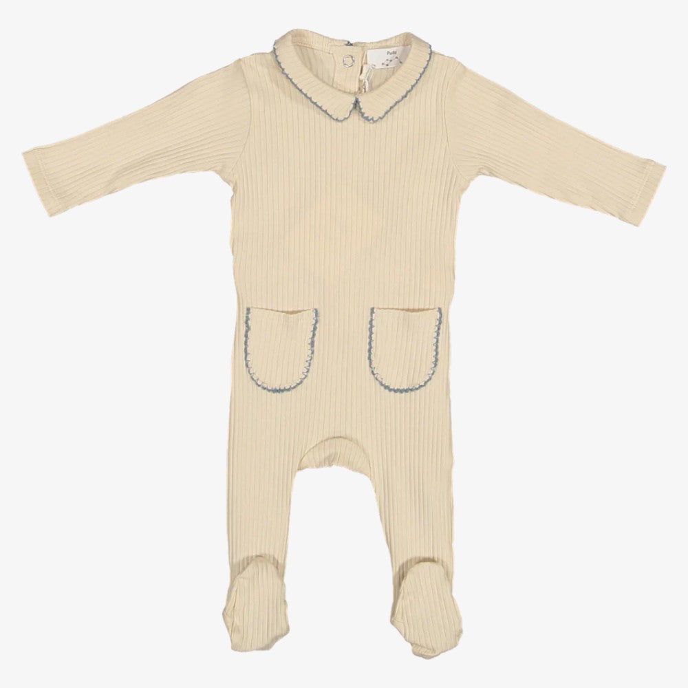 Pocket Footie - Cream&amp;blue