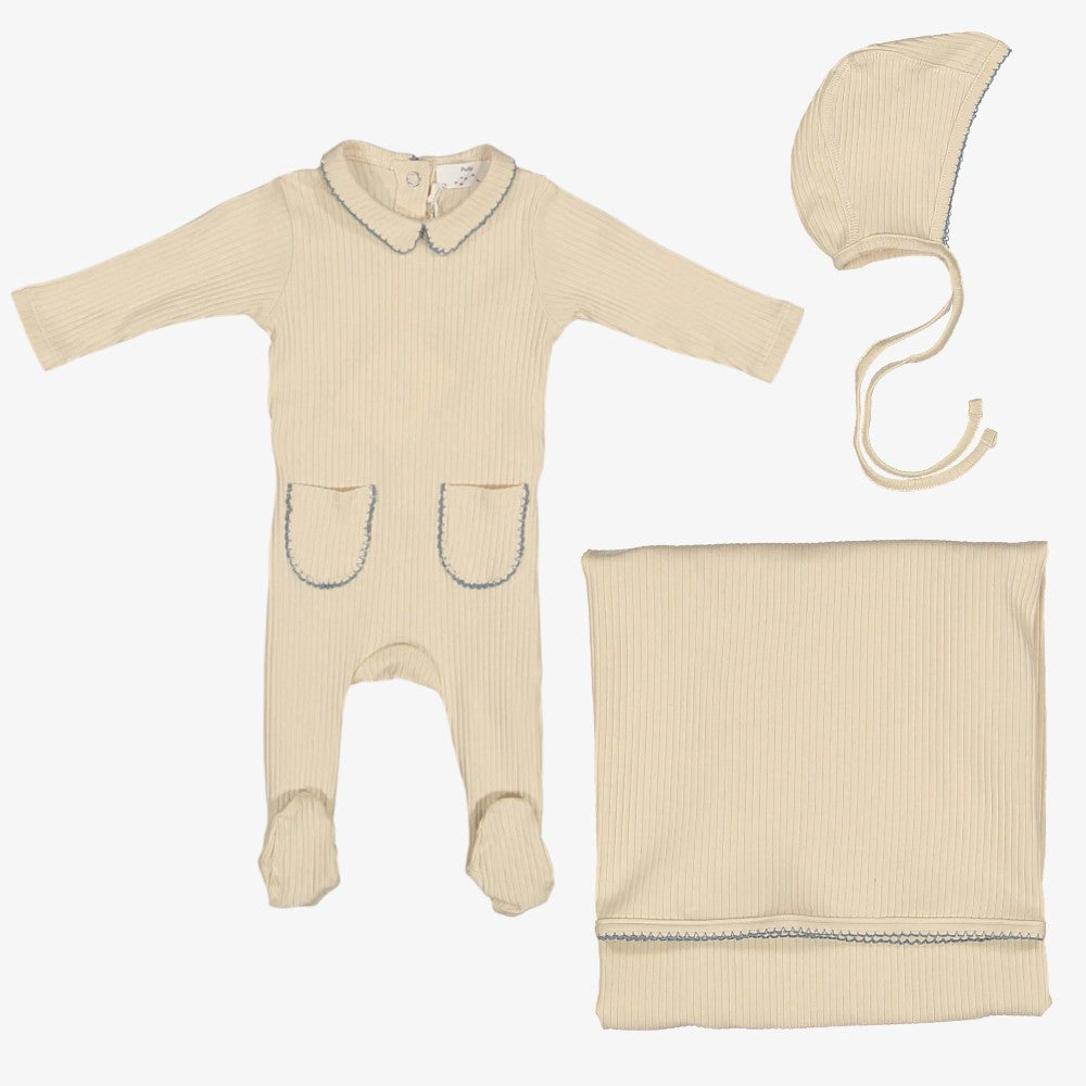 Pocket Take Me Home Set - Cream&amp;blue