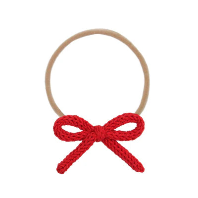 Crochet Bow Headband - Cherry