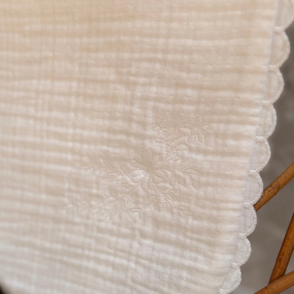 Embroidered Burp Cloth - Ivory