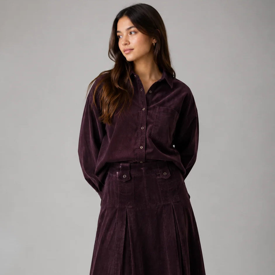 Corduroy Shirt - Burgundy