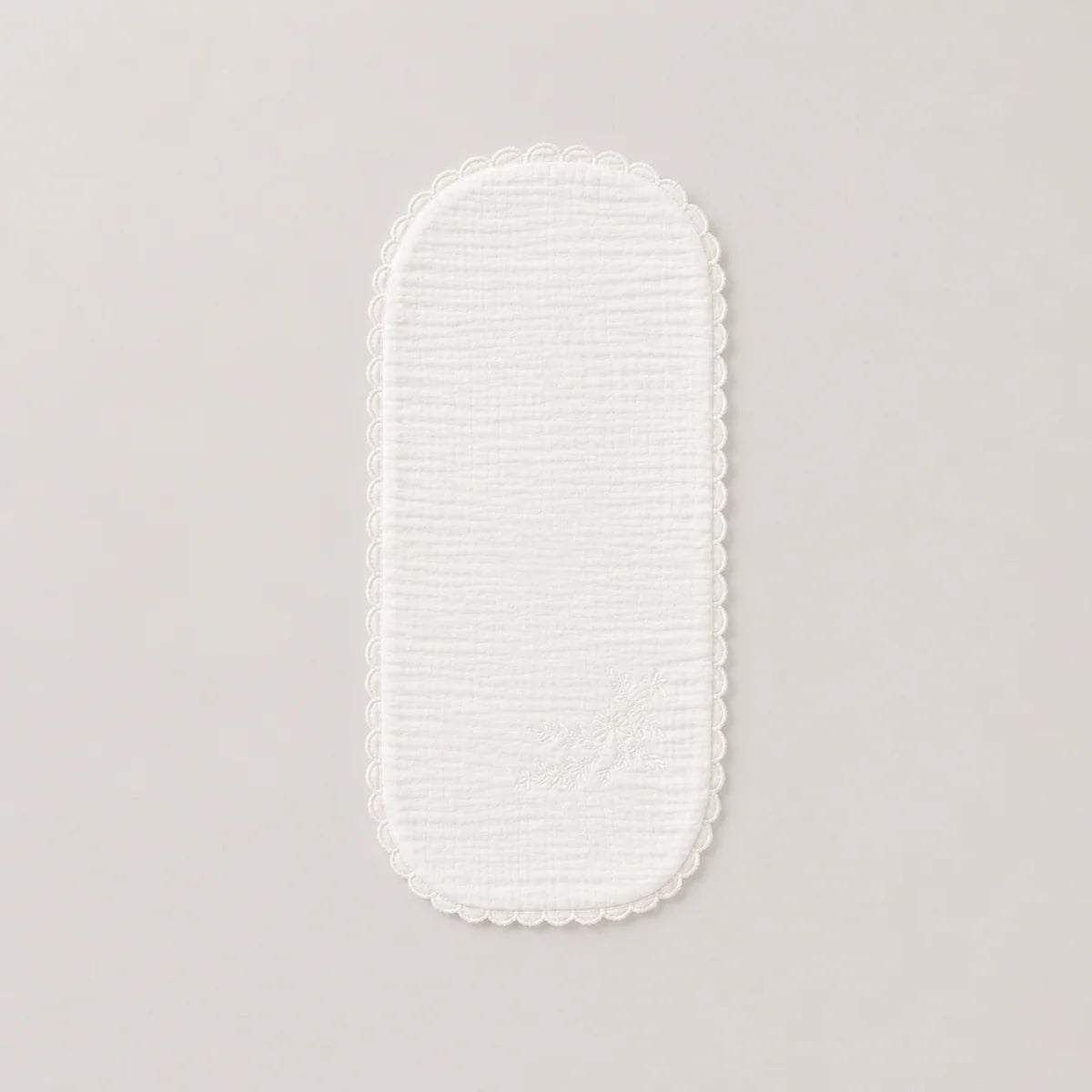 Embroidered Burp Cloth - Ivory