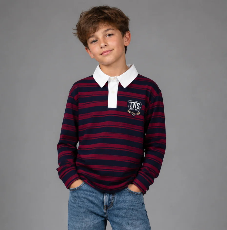 Rumba Stripe Polo - Red