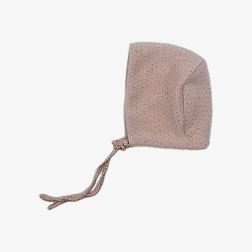 Ivory Knit Bonnet - Rose/rose Gold