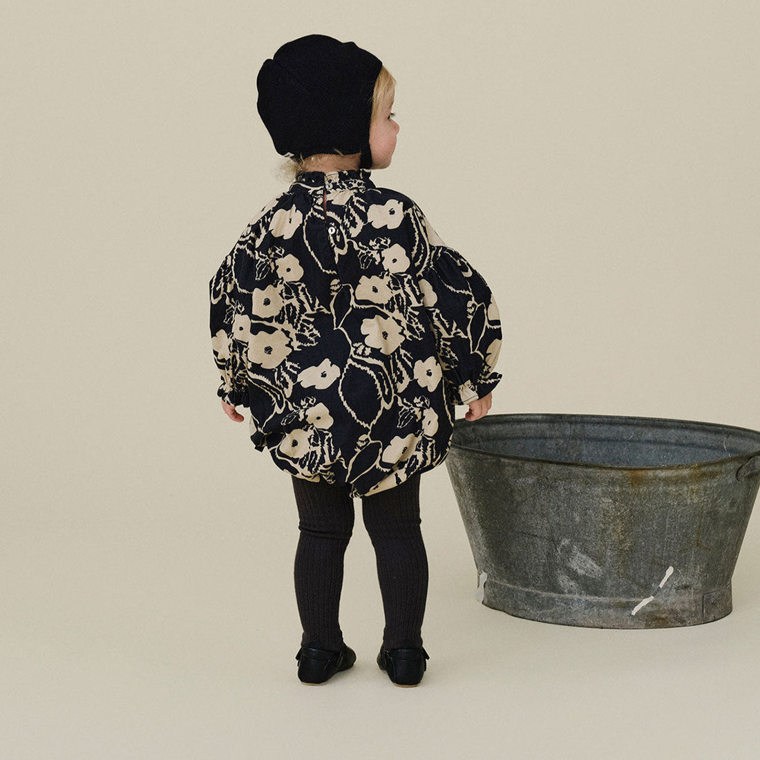 Ria Balloon Romper - Navy
