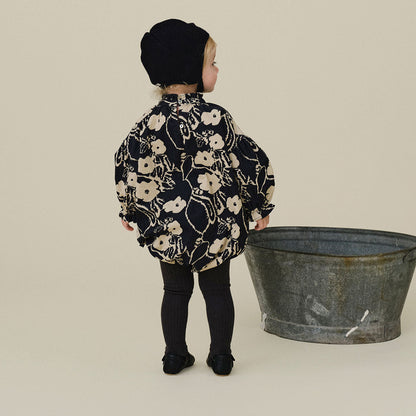 Ria Balloon Romper - Navy