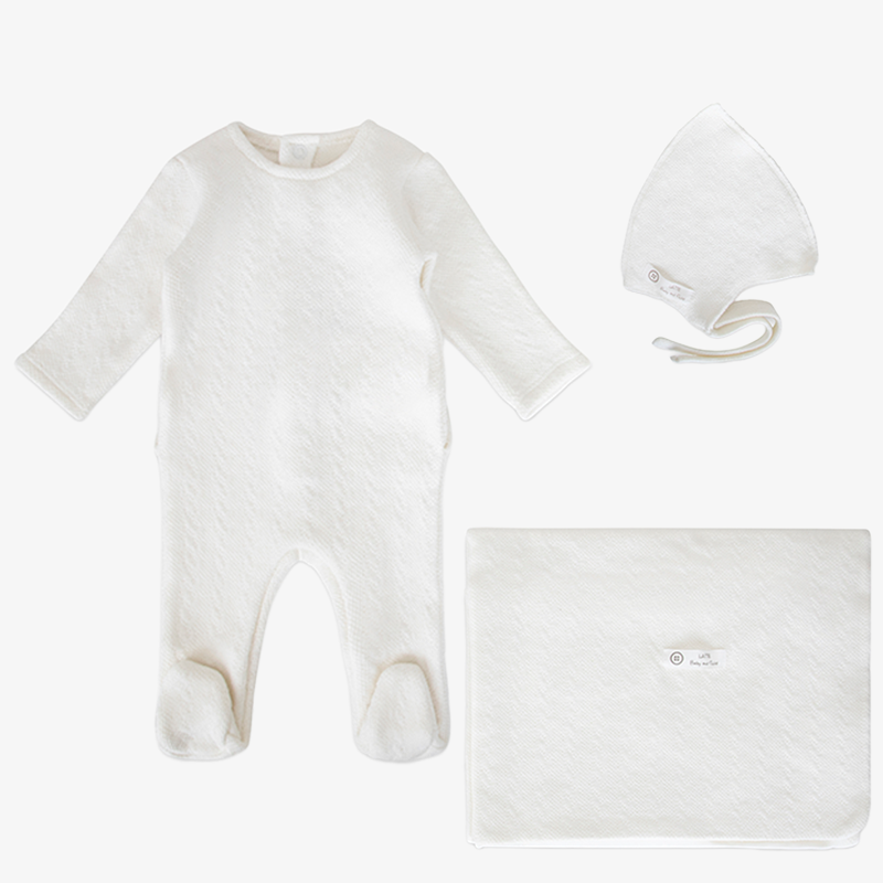 Knit Jacquard Take Me Home Set - Ivory
