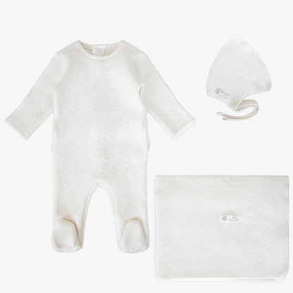 Knit Jacquard Take Me Home Set - Ivory