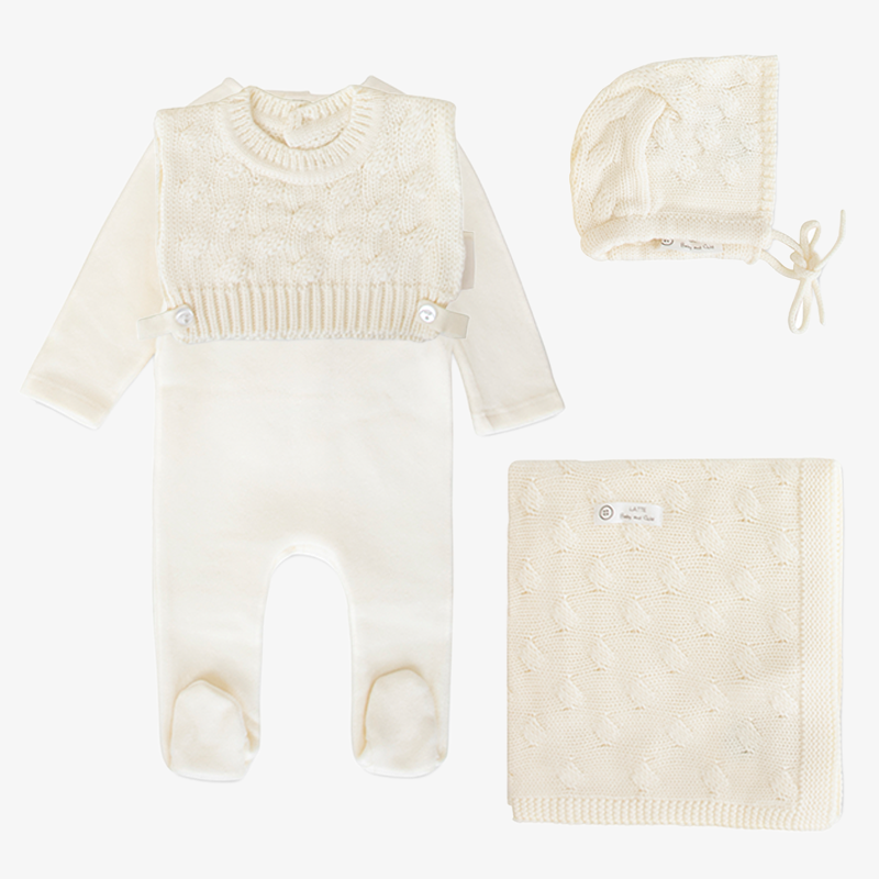 Knit Jacquard Take Me Home Set - Ivory