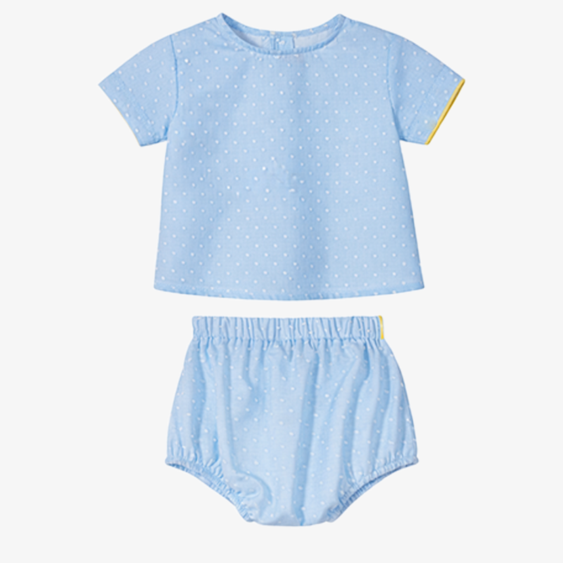Plumeti Shirt And Bloomer - Sky Blue