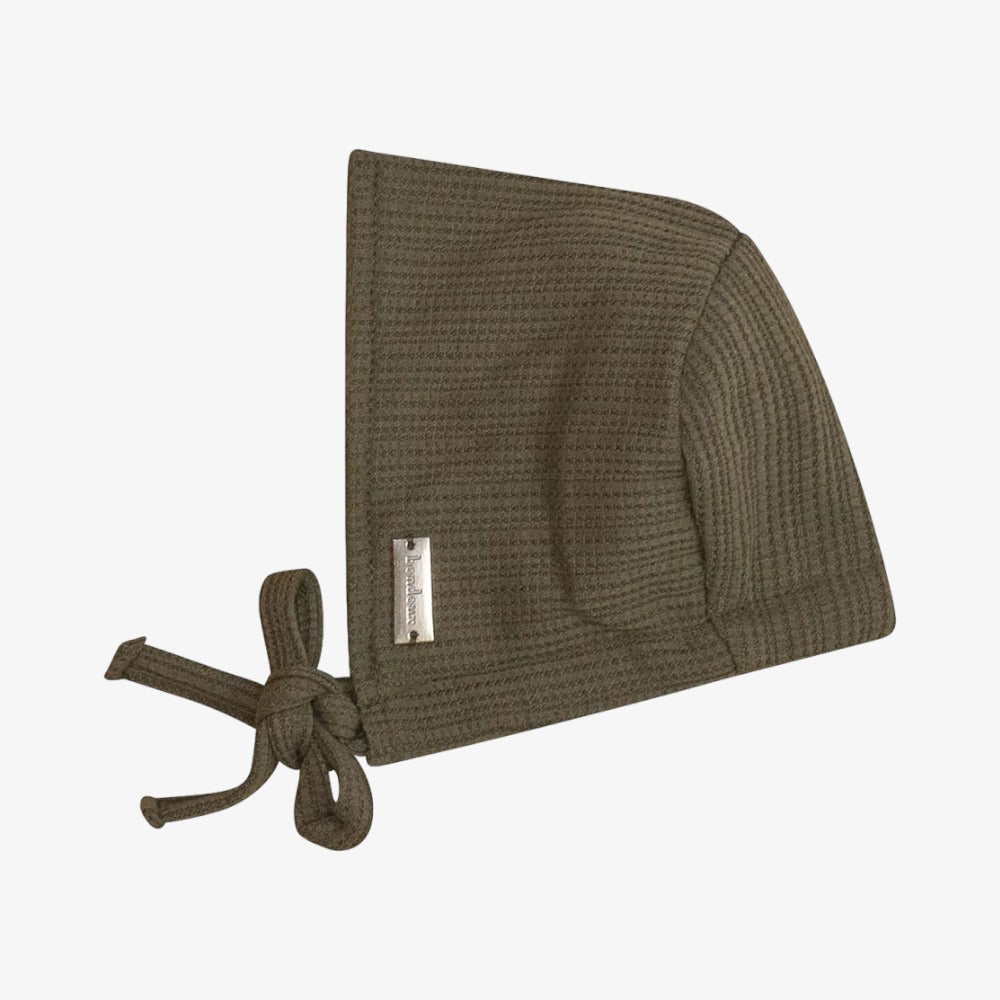 Knit Pocket Bonnet - Olive Green