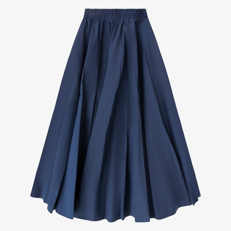 Circle Taffeta Skirt - Navy