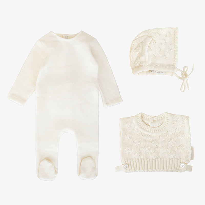 Knit Jacquard Take Me Home Set - Ivory