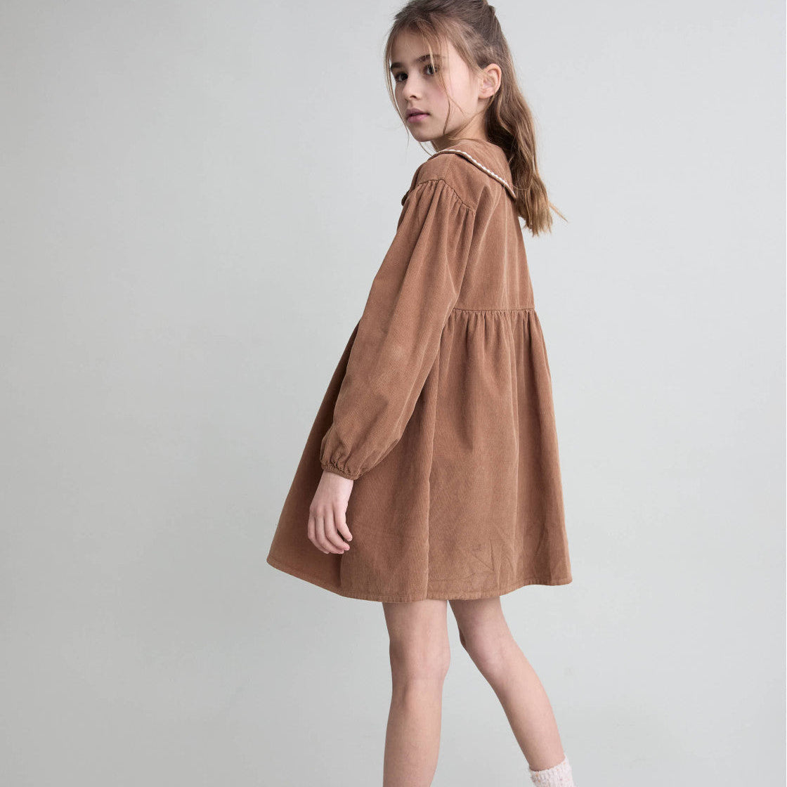 Soft Velour Dress - Cookie