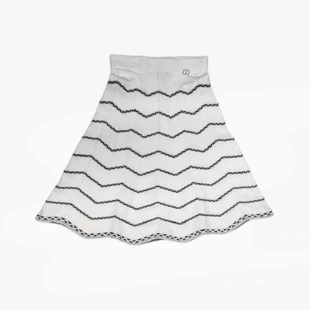 Twinset Long Skirt - White-black
