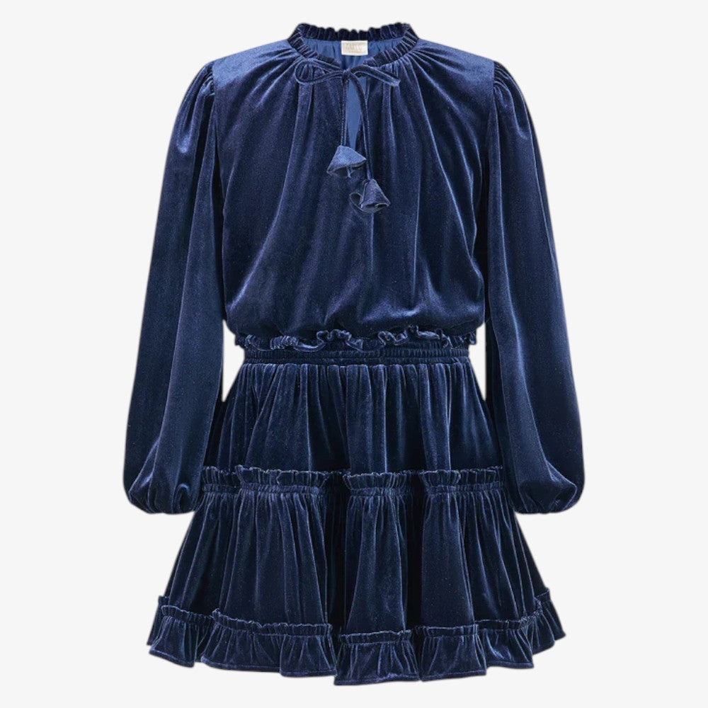 Symphony Velvet Dress - Navy